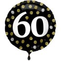 Globo 60 Años Foil Negro Brillante 45 cm