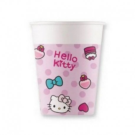 8 VASOS DE PAPEL HELLO KITTY