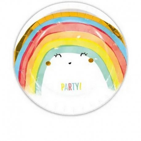 8 PLATOS 23 CM Rainbow Party