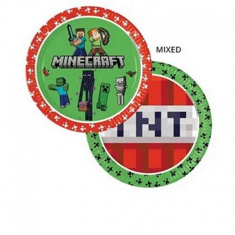 8 PLATOS 23 CM MINECRAFT