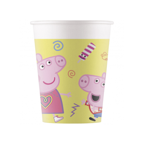 8 VASOS DE PAPEL PEPPA PIG