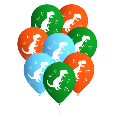 8 GLOBOS LATEX Funny Dinosaurs