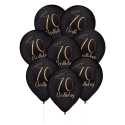 8 Globos Latex Elegant Negro 70 Años