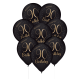 8 Globos Latex Elegant Negro 90 Años