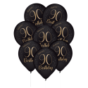 8 Globos Latex Elegant Negro 90 Años