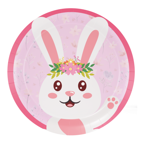 8 Platos 1St Birthday Bunny 18 cm