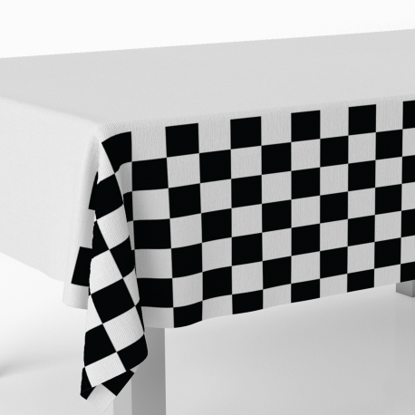 Mantel De Papel 259 X 137 cm Negro & Blanco Check