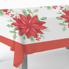 MANTEL NAVIDAD PONSETIAS 120 X 180 CM