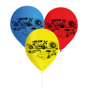 8 Globos Latex Hot Wheels