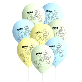 8 Globos Latex Pitufos