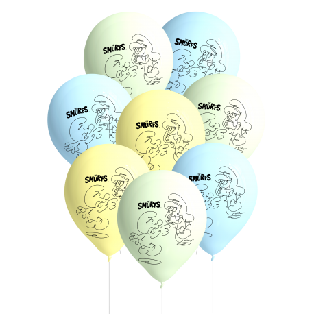 8 Globos Latex Pitufos