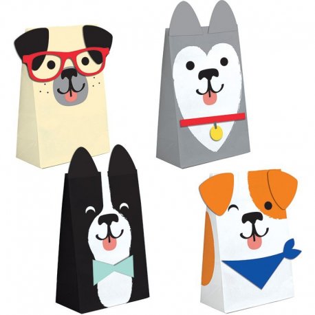 8 Bolsas Papel Dog Party 20 X 11 X 8